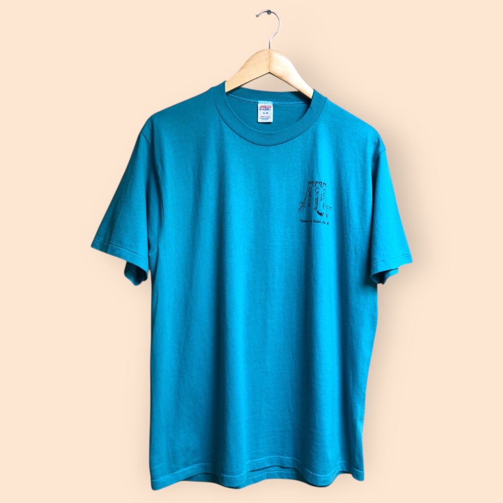 Vintage 1987 Jerzees Teal T-shirt Campus Crusade for Christ Florida Unisex XL
